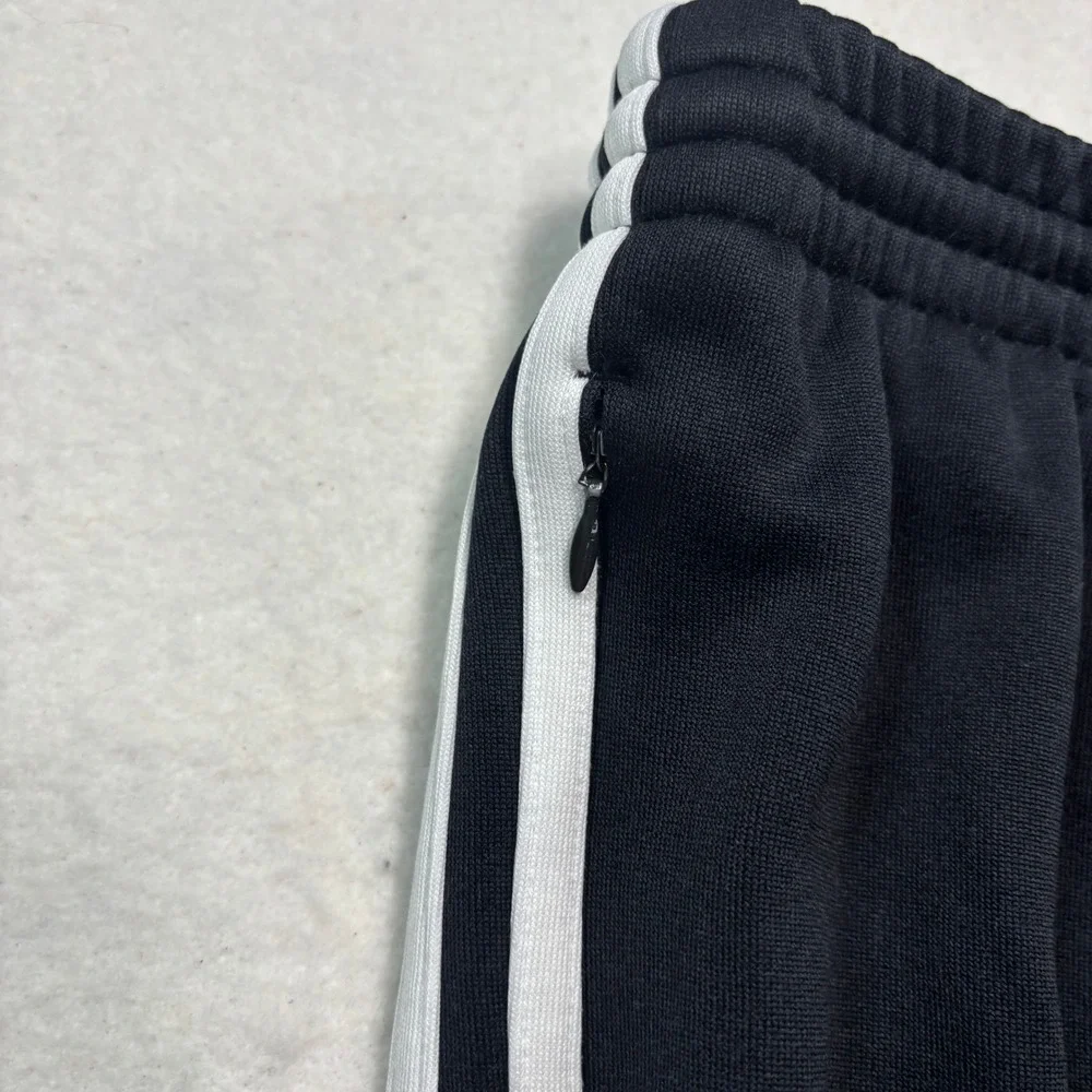 Adidas Originals Mens Black White Three Stripe Trefoil Track Pants Medium #883